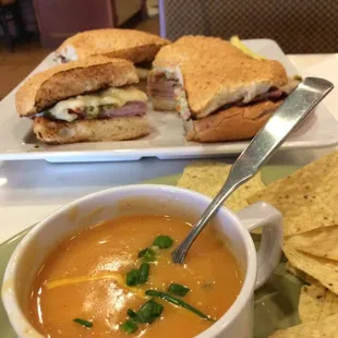Muffalata and tortilla soup.