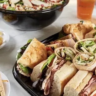 a platter of sandwiches