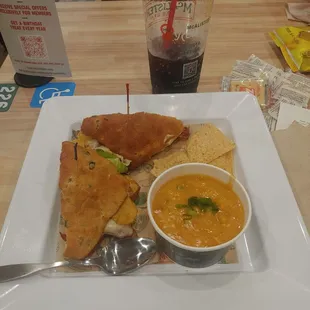 McAlister&apos;s jalapeno sandwich, with tortilla soup! Wow so good. Wonderful flavor and great portion size. Definitely going to return.