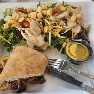 Chose Two. Grilled Chicken Sandwich and Horseradish Roast Beef and Cheddar