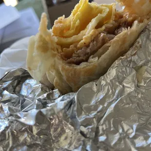 Inside of Breakfast Burrito