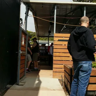 Not the greatest photo,  but I'm sitting outside in the near newer garden areas. Lots of room and you can enjoy the Bay fog!