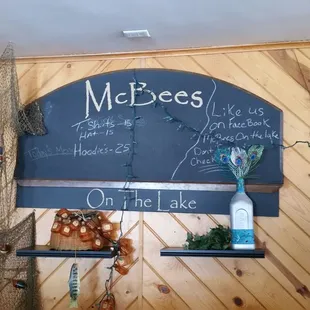 a chalkboard with a menu