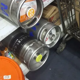 a cart full of kegs