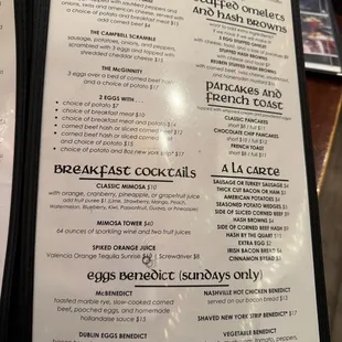 menu