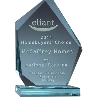 McCaffrey Homes ranked #1 in the nation for 2010 &amp; 2011 in Percent of Sales from Referrals