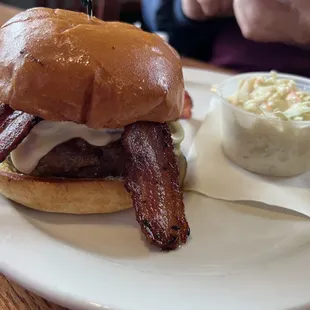 Inferno Burger with Cole slaw