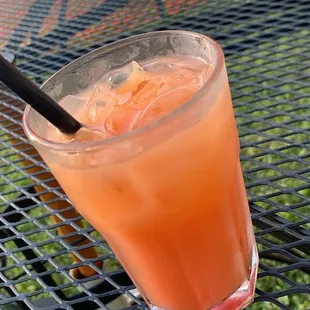 a drink on a table