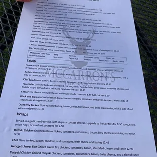 the menu