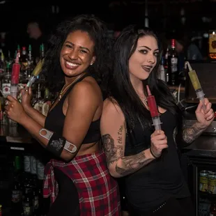 two women at a bar