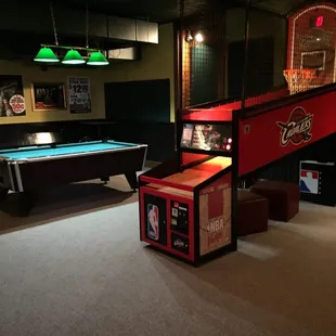 Basketball and pool table