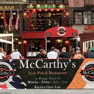 Front view of bar .outdoor seating area