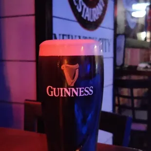 Creamy pint of Guinness