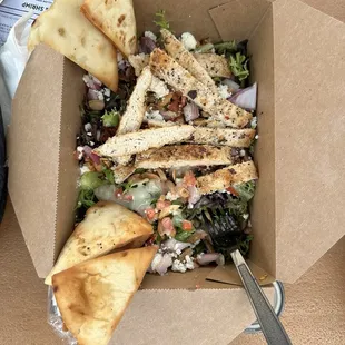 Finnegan&apos;s Salad with grilled chicken. Hands down the BEST grilled chicken I have ever had!