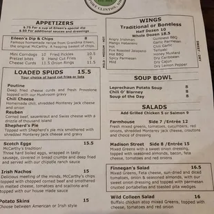 Food menu 2022