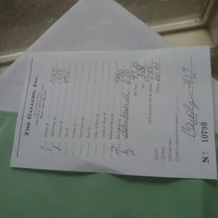 Two bloody mary's, an app, two entrees and two desserts with a tip just $60!