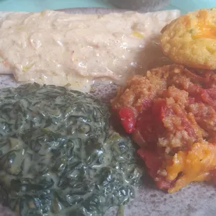 Chicken Crepe, Spinach Sunflower, and Merigold Tomatoes