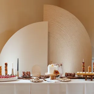 a table with desserts