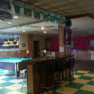 a pool table and billiards