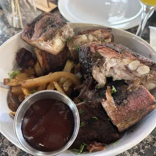 Rib tips and fries