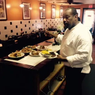 a chef preparing food