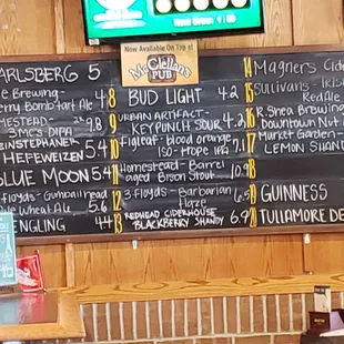 What's available on tap