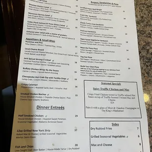 Food menu