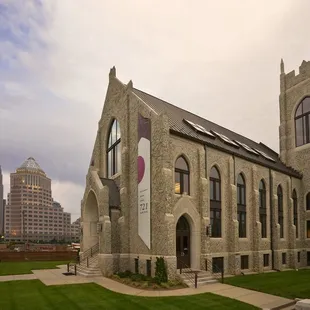 McColl Center for Visual Art with a skyline view of Uptown.