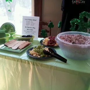 Free St. Patrick&apos;s Day grub...Irish cheeses and homemade potato salad (with corned beef &amp; cabbage!)