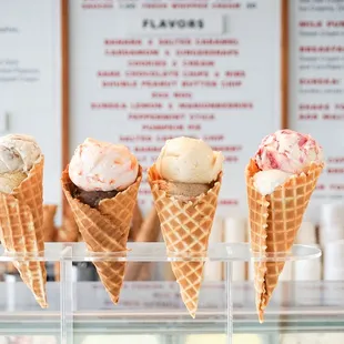 Waffle cones made fresh from scratch daily