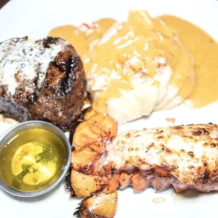 Center Cut Filet Mignon (8 oz.), Lobster Tail.