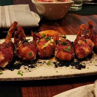 Bacon wrapped shrimp