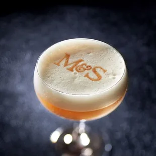 #M&amp;S - Maker&apos;s Mark Bourbon, Bayou Satsuma Rum Liqueur, Liber &amp; Co. Pineapple Syrup, fresh ruby red grapefruit and lemon juice