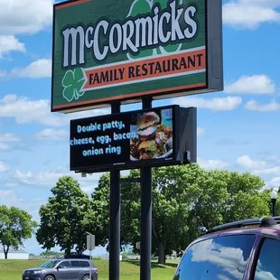 Signage out front.