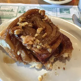 Caramel Cinnamon Roll with nuts
