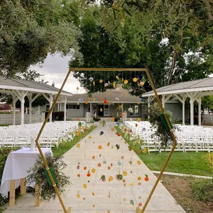 Ceremony area on the lawn