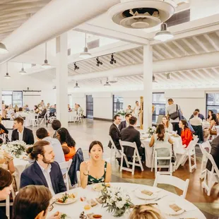 Plenty of space for dance floor, musicians, tables (we had 100 ish people and could have had more). Tables/chairs included.