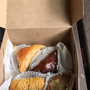 baklava, almond cookie, chocolate baklava