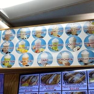 a menu for donuts