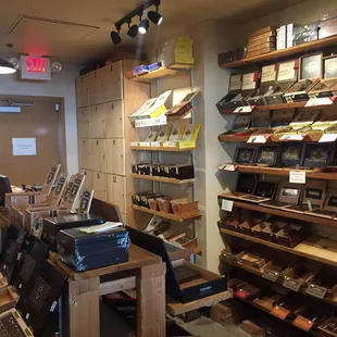 shelves of cigars