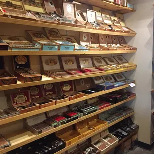 shelves of cigars