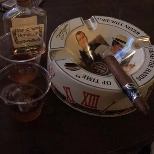 a cigar on a table