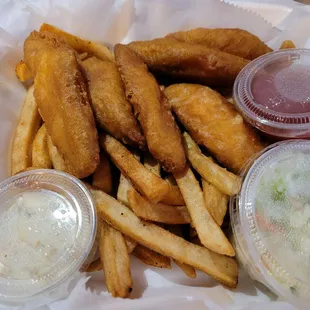 Fried fish and French fries