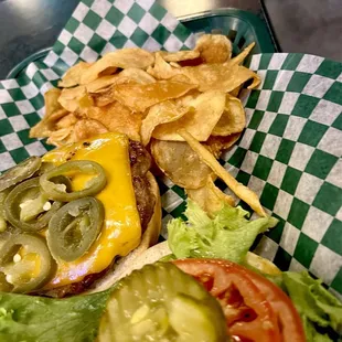 McCoy's Burger with jalapeños added!