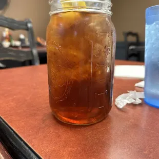 Unsweet iced tea even when it is 30 degrees out