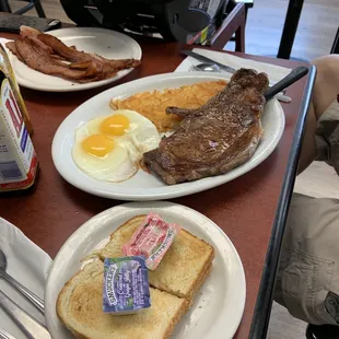 Steaks and breakfast