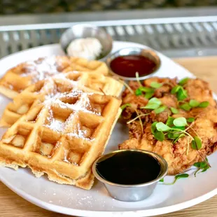 fried chicken and waffles