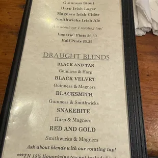 menu