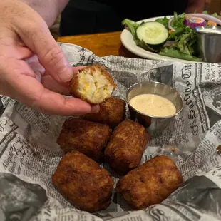 Tater tots, stuffed with bacon and cheese, etc.