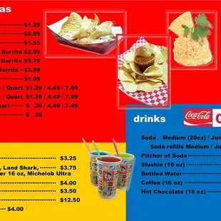 menu and prices